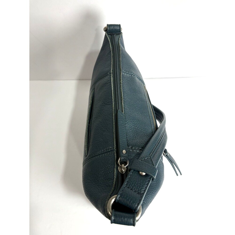 The Sak Women's Hobo Shoulder Bag Dark Teal Green Pebbled Leather Zip Closure - Picture 12 of 13